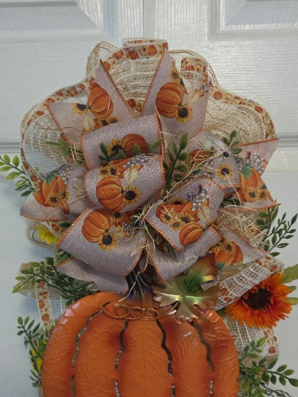 Fall Pumpkin Wreath Swag For Door Or Wall